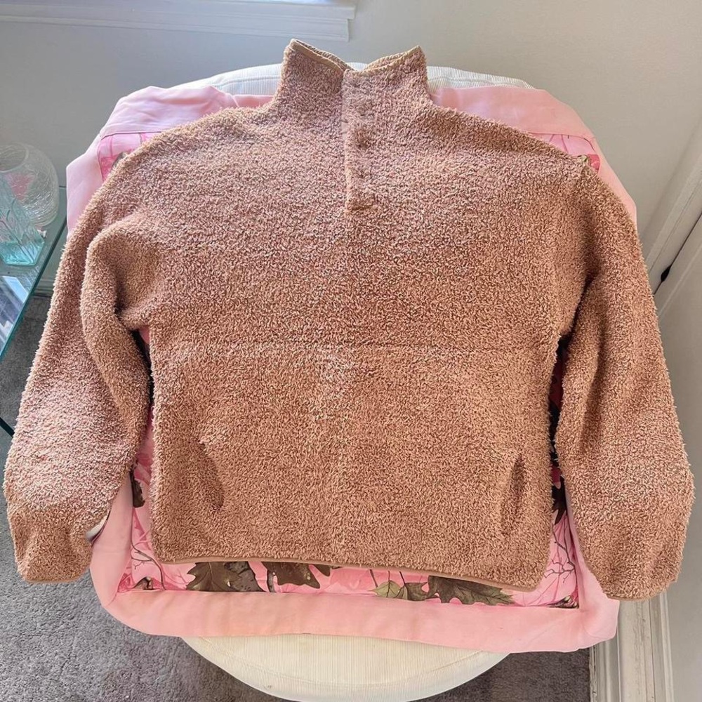 Skims Pullover Brown Teddy Jacket - image 1